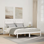 Cama con cabecero madera de ingeniería blanca 90x190 cm