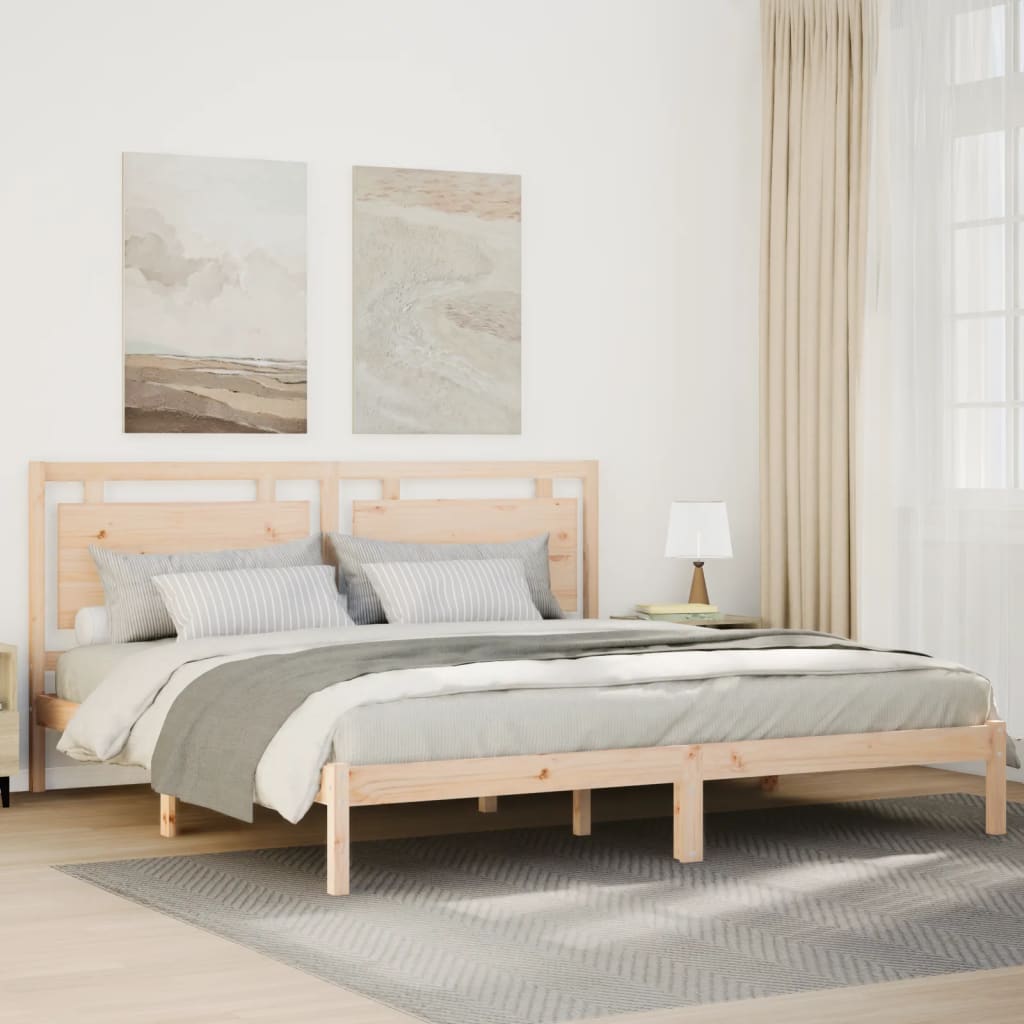 Cama con cabecero madera de ingeniería blanca 90x190 cm