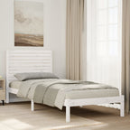 Cama con cabecero madera de ingeniería blanca 90x190 cm