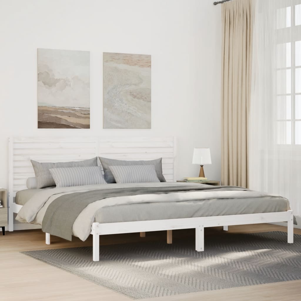 Cama con cabecero madera de ingeniería blanca 90x190 cm