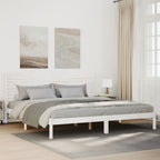 Cama con cabecero madera de ingeniería blanca 90x190 cm