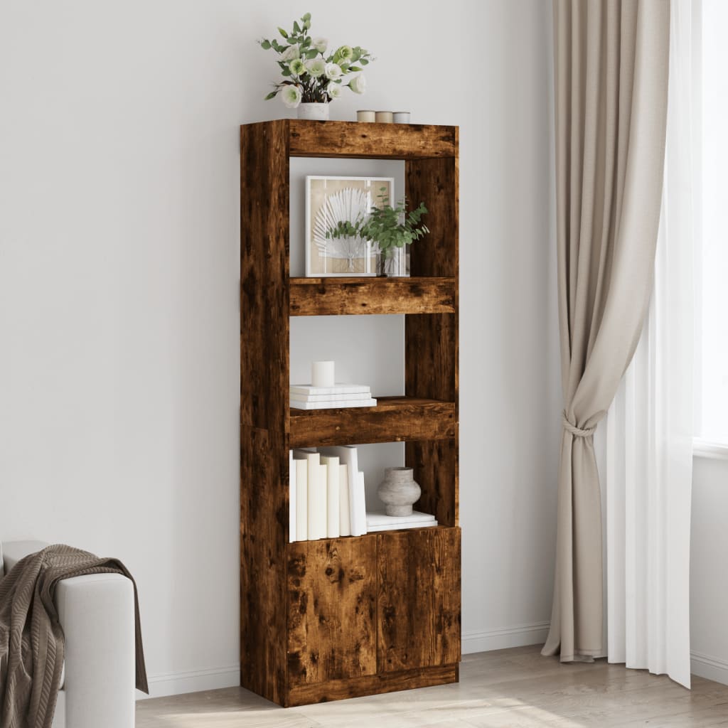 Aparador alto madera de ingeniería blanco 63x33x180 cm