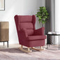 Silla mecedora de lino blanco 74x90x102 cm