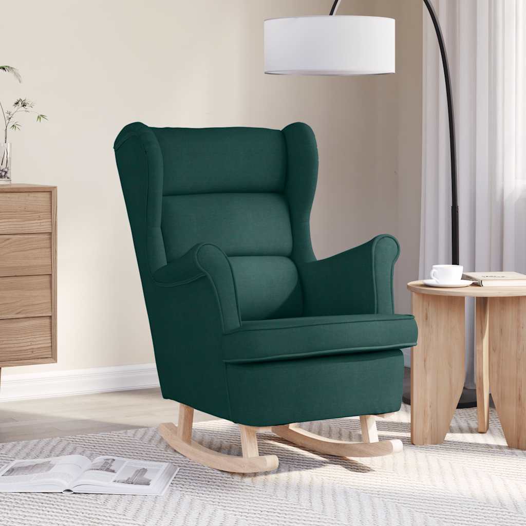 Silla mecedora de lino blanco 74x90x102 cm