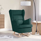 Silla mecedora de lino blanco 74x90x102 cm
