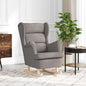 Silla mecedora de lino blanco 74x90x102 cm