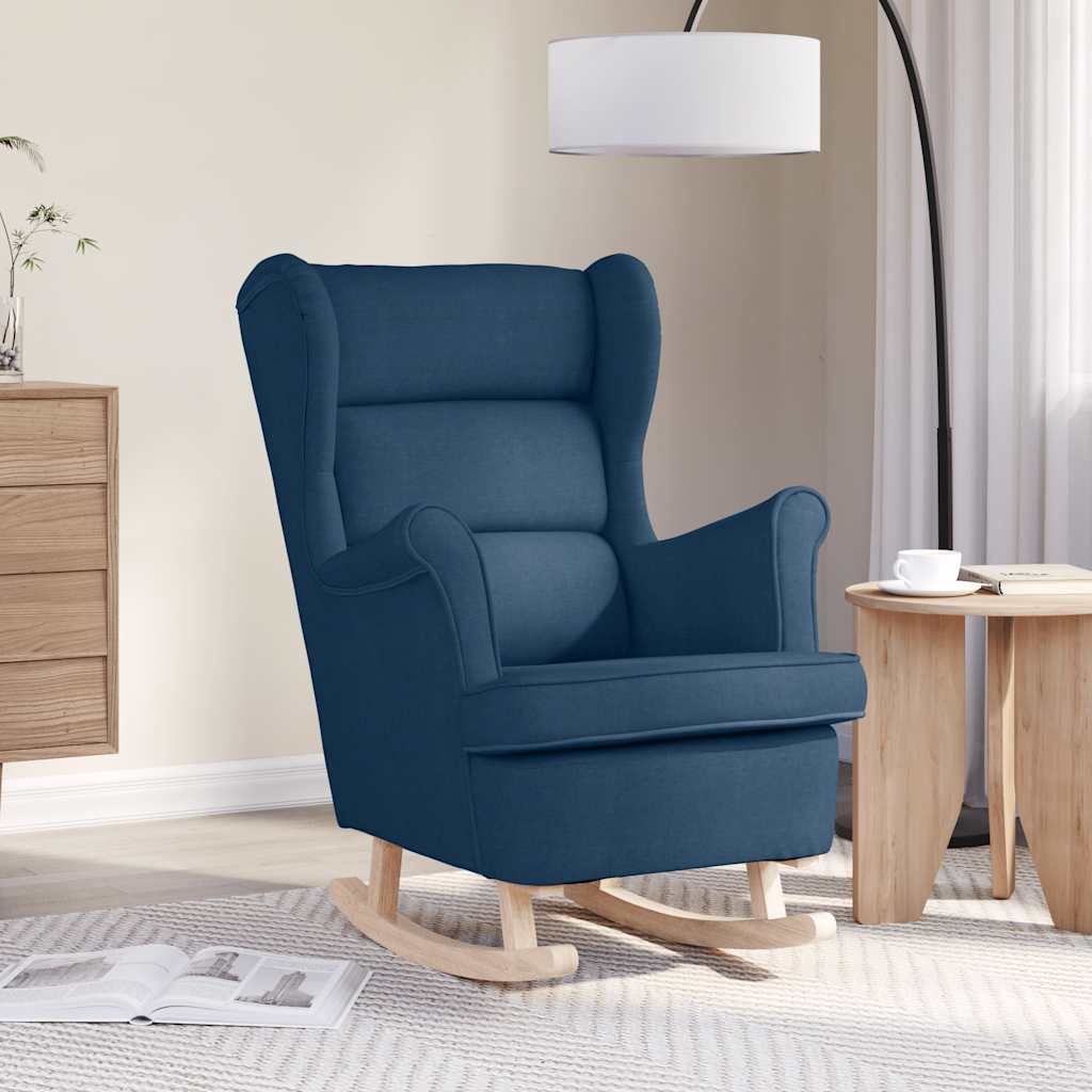 Silla mecedora de lino blanco 74x90x102 cm