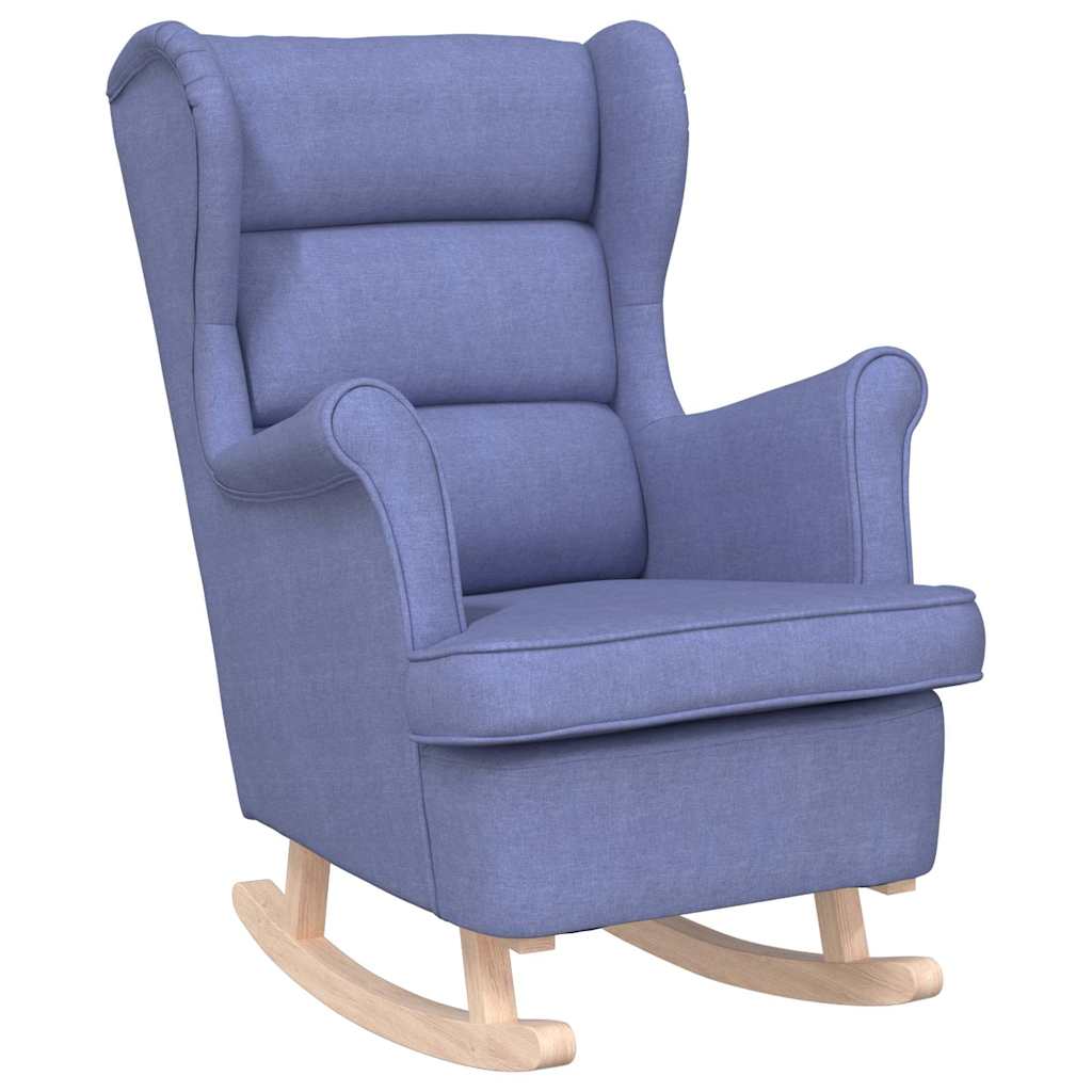 Silla mecedora de tela azul vaquero 74x90x102 cm