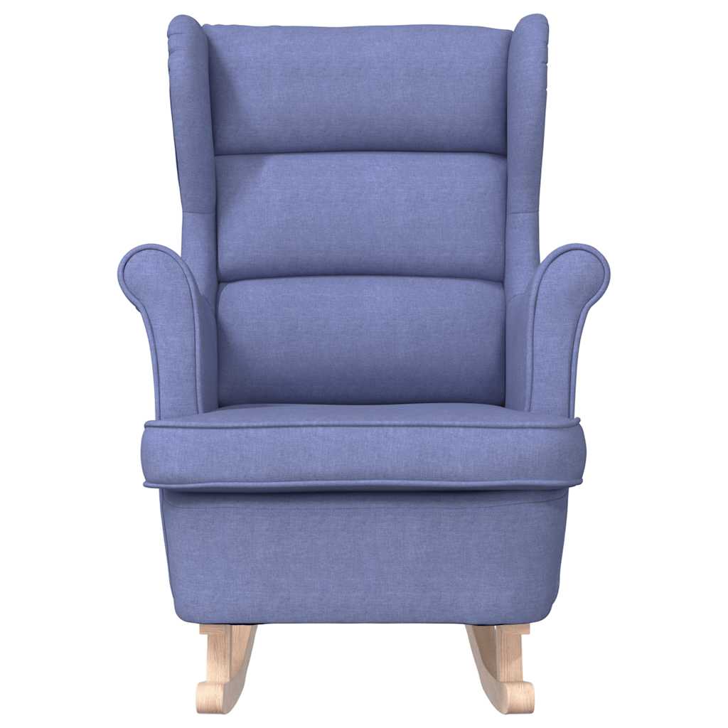 Silla mecedora de tela azul vaquero 74x90x102 cm