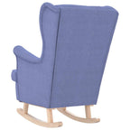 Silla mecedora de tela azul vaquero 74x90x102 cm