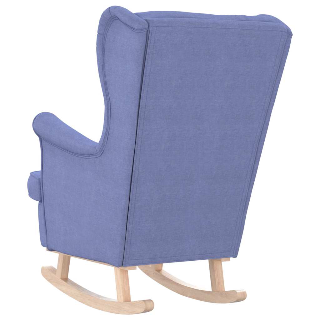 Silla mecedora de tela azul vaquero 74x90x102 cm