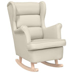 Silla mecedora de lino blanco 74x90x102 cm