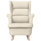 Silla mecedora de lino blanco 74x90x102 cm