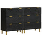 Aparadores 2 uds madera de ingeniería negro 60x33x75 cm
