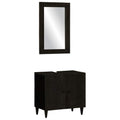 Conjunto de muebles de baño 2 piezas madera maciza de mango