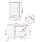 Conjunto de muebles de baño 2 piezas madera maciza de mango