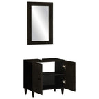 Conjunto de muebles de baño 2 piezas madera maciza de mango