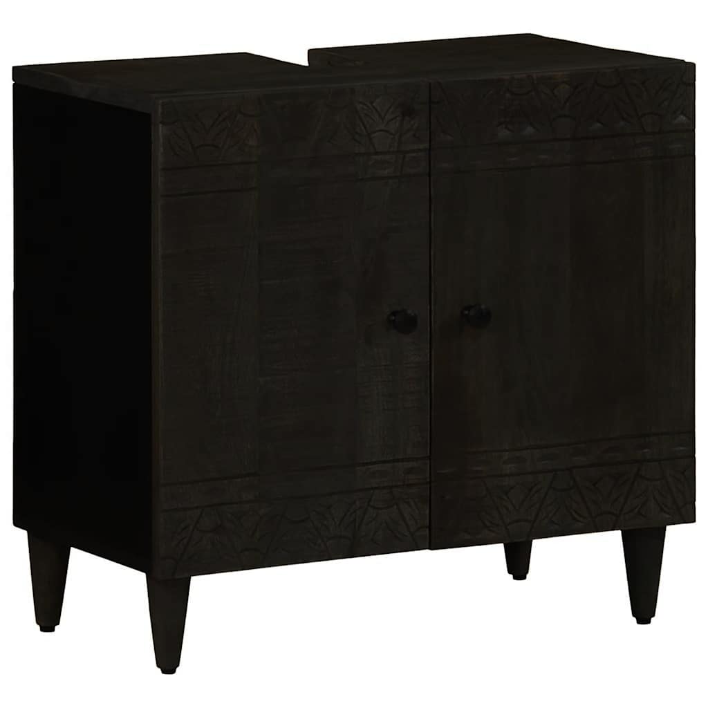 Conjunto de muebles de baño 2 piezas madera maciza de mango