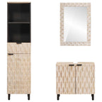 Juegos de Baño 3 pcs Acabado de Lavado Madera de mango maciza