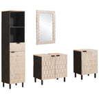Juegos de Baño 4 pcs Acabado de Lavado Madera de mango maciza