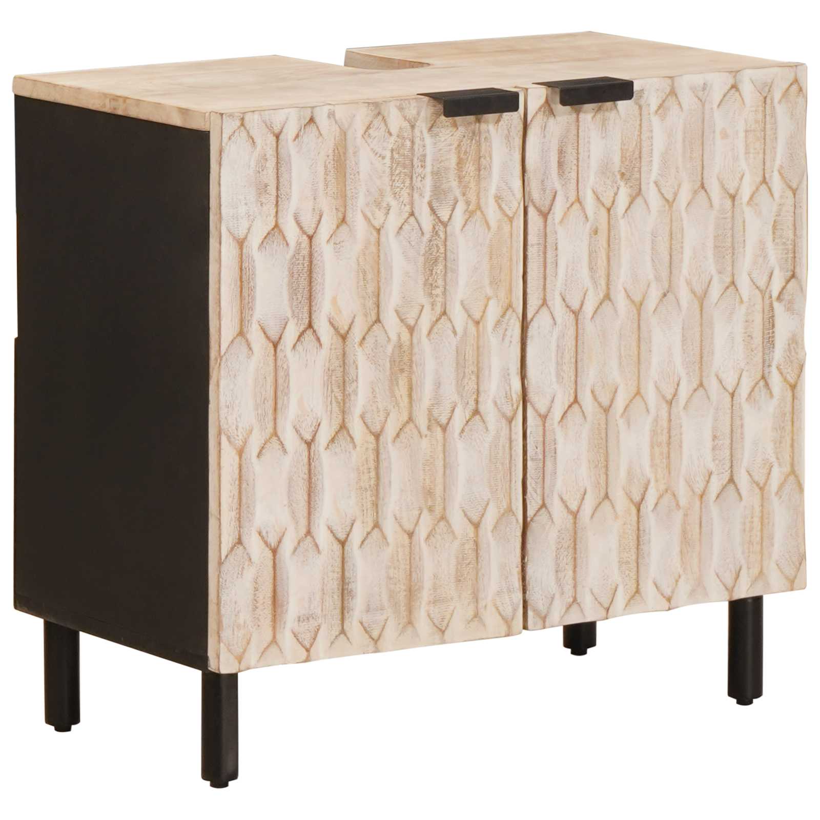 Juegos de Baño 4 pcs Acabado de Lavado Madera de mango maciza