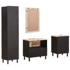 Juegos de Baño 4 pcs Acabado de Lavado Madera de mango maciza