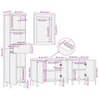Juegos de Baño 4 pcs Acabado de Lavado Madera de mango maciza