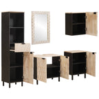 Juegos de Baño 5 pcs Acabado de Lavado Madera de mango maciza