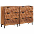 Aparador 2 pcs Acabado de Acacia Marrón 60 x 33 x 75 cm