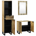 Juego de muebles de baño 3 pcs Marrón Madera de ingeniería