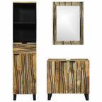 Juego de muebles de baño 3 pcs Marrón Madera de ingeniería