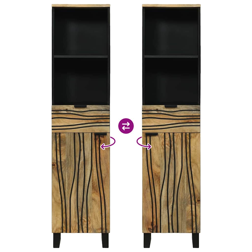 Juego de muebles de baño 3 pcs Marrón Madera de ingeniería