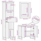 Juego de muebles de baño 3 pcs Marrón Madera de ingeniería