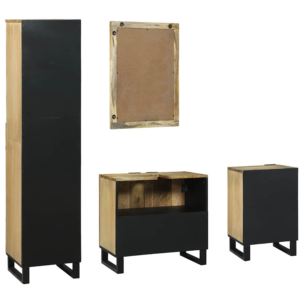 Juego de muebles de baño 4 pcs Marrón Madera de ingeniería