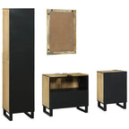 Juego de muebles de baño 4 pcs Marrón Madera de ingeniería