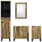 Juego de muebles de baño 4 pcs Marrón Madera de ingeniería