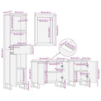 Juego de muebles de baño 4 pcs Marrón Madera de ingeniería