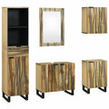 Juego de muebles de baño 5 pcs Marrón Madera de ingeniería