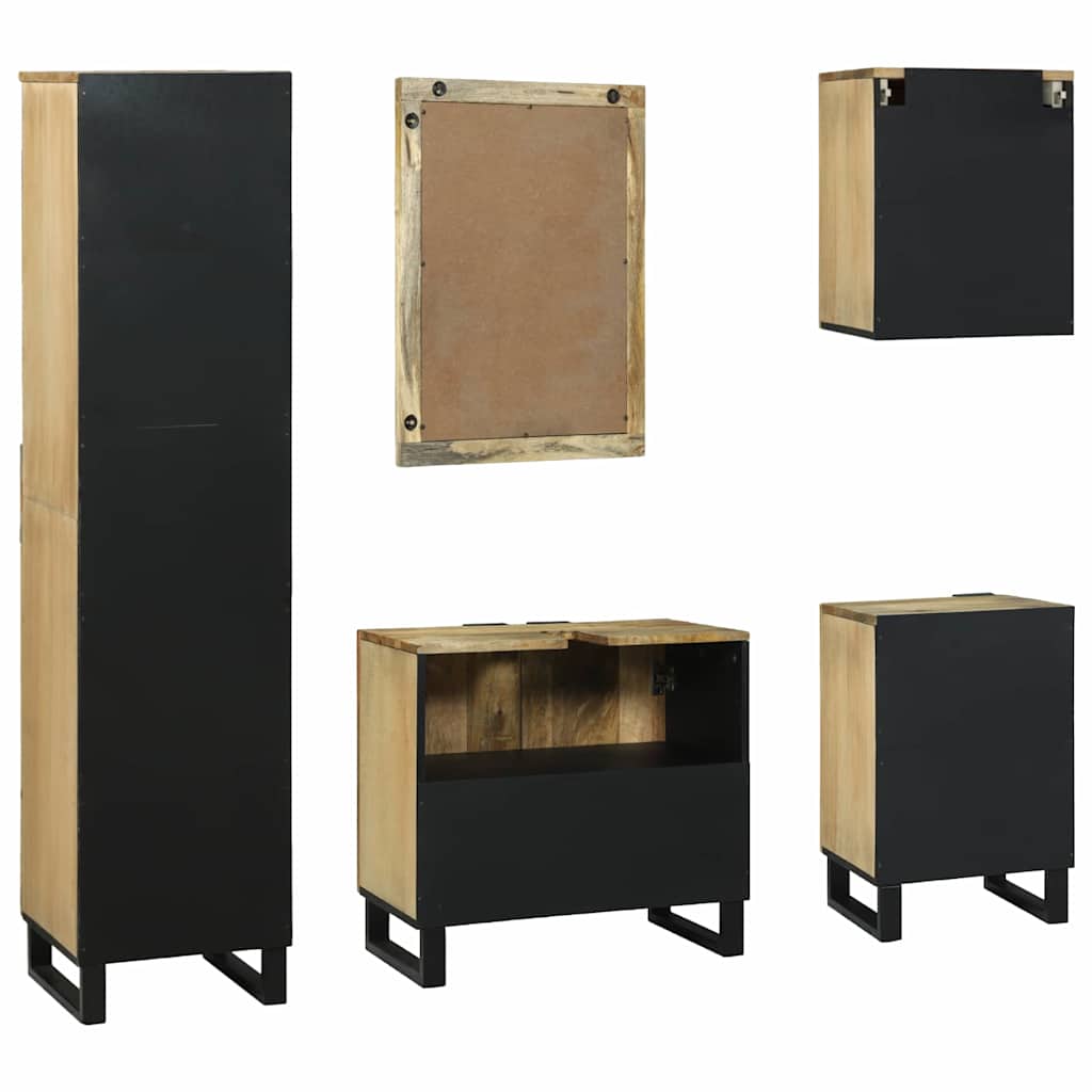 Juego de muebles de baño 5 pcs Marrón Madera de ingeniería