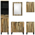 Juego de muebles de baño 5 pcs Marrón Madera de ingeniería