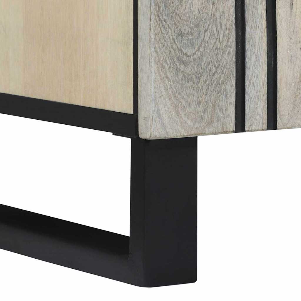 Juego de Muebles de Baño 2 pcs Blanco Madera de mango maciza