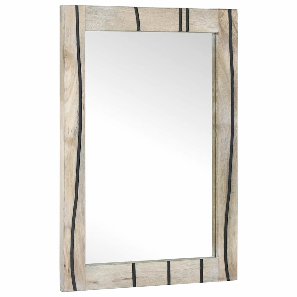 Juego de Muebles de Baño 2 pcs Blanco Madera de mango maciza