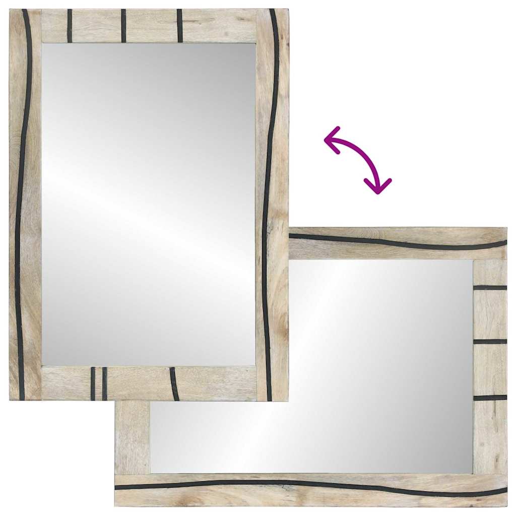 Juego de Muebles de Baño 2 pcs Blanco Madera de mango maciza
