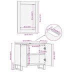 Juego de Muebles de Baño 2 pcs Blanco Madera de mango maciza