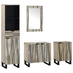 Juego de muebles de baño con cajón 4 pcs Madera de ingeniería