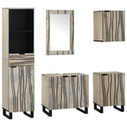 Juego de muebles de baño con cajón 5 pcs Madera de ingeniería