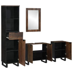 Juego de muebles de baño con cajón 4 pcs Madera de ingeniería