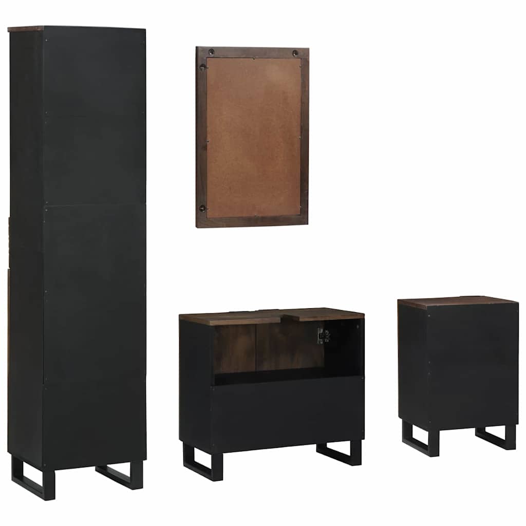 Juego de muebles de baño con cajón 4 pcs Madera de ingeniería