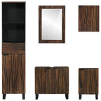 Juego de muebles de baño con cajón 5 pcs Madera de ingeniería