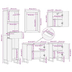 Juego de muebles de baño con cajón 5 pcs Madera de ingeniería